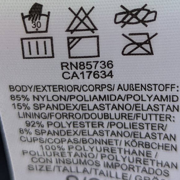 Michael Kors Palm Print Two Piece Tankini Bikini Bottoms Navy White One Shoulder - Picture 14 of 14